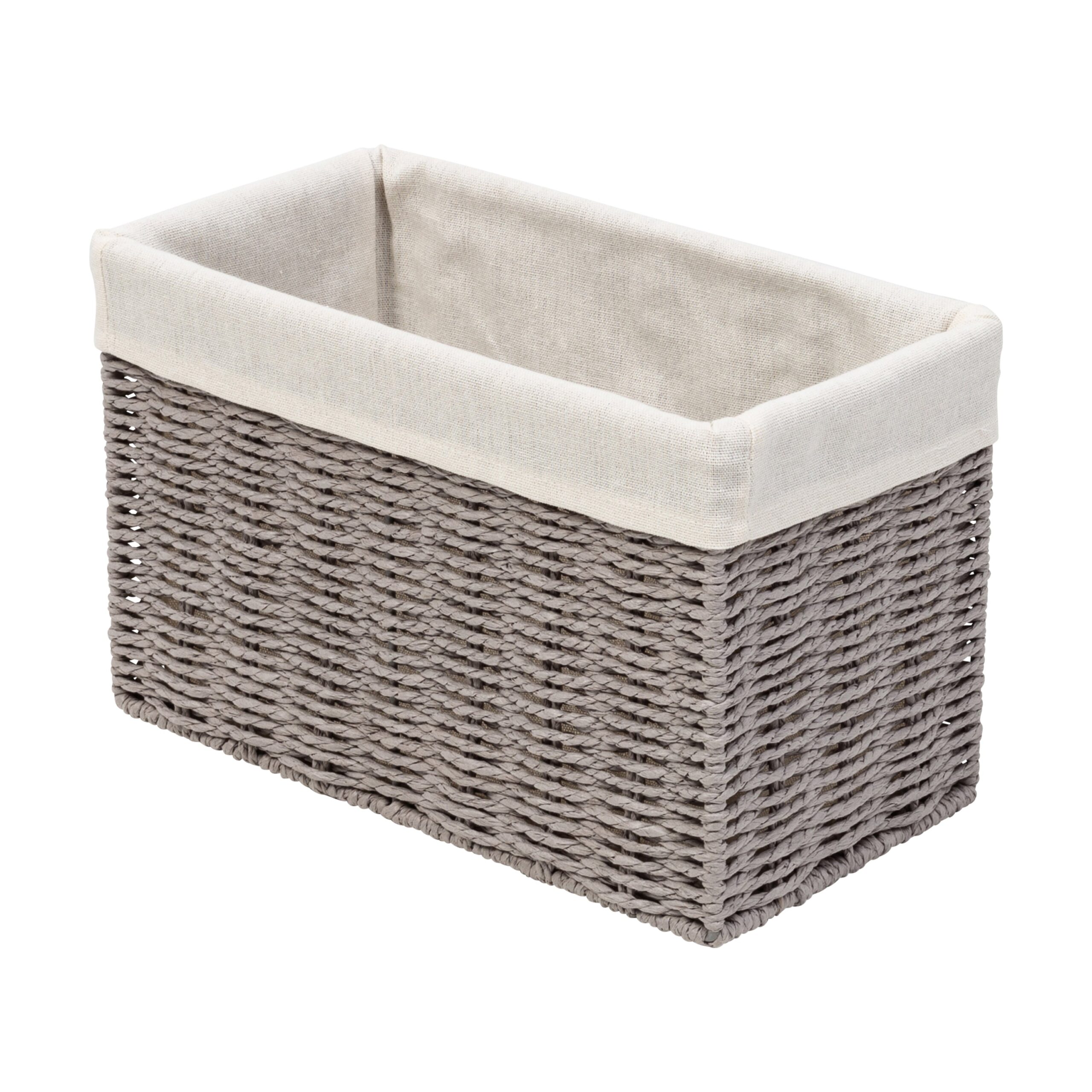 gray twisted paper rope 7 piece storage basket set gray twisted paper rope 7 piece storage basket set