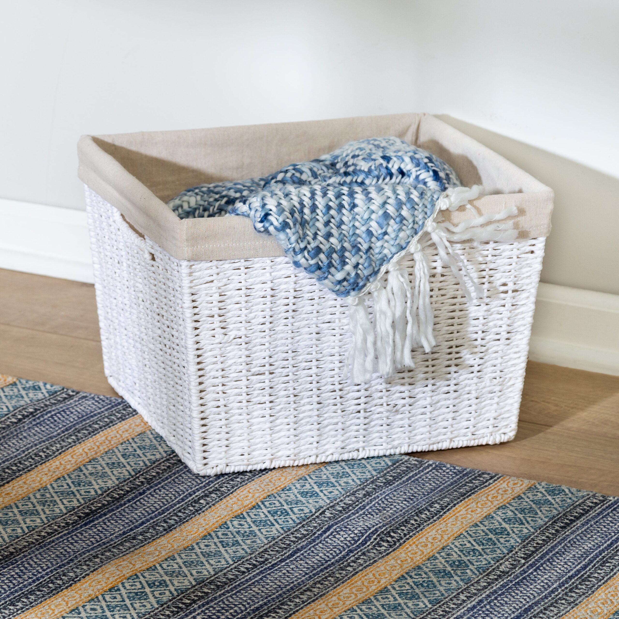 white paper rope large storage basket with liner white paper rope large storage basket with liner