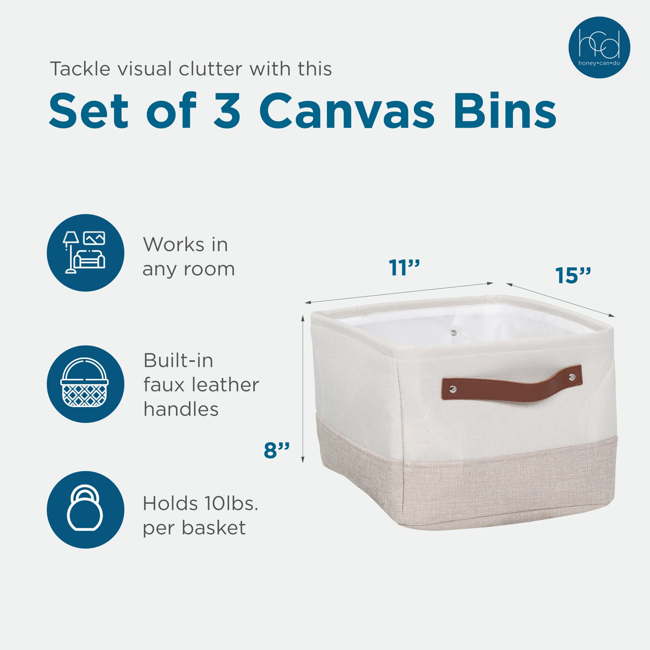 white/beige 3 pack decorative canvas storage bins with handles white/beige 3 pack decorative canvas storage bins with handles