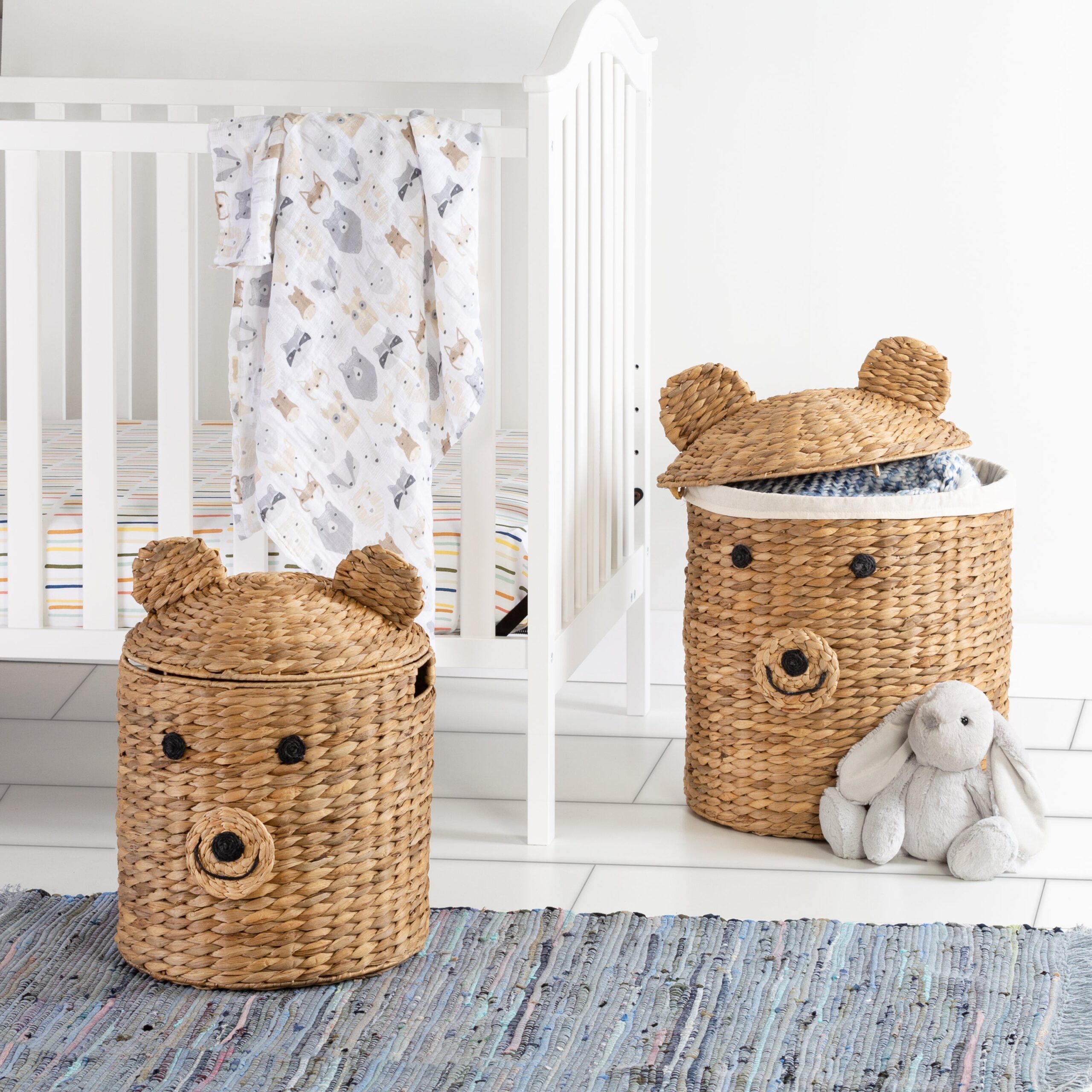 natural water hyacinth bear shaped baskets (set of 2) natural water hyacinth bear shaped baskets (set of 2)