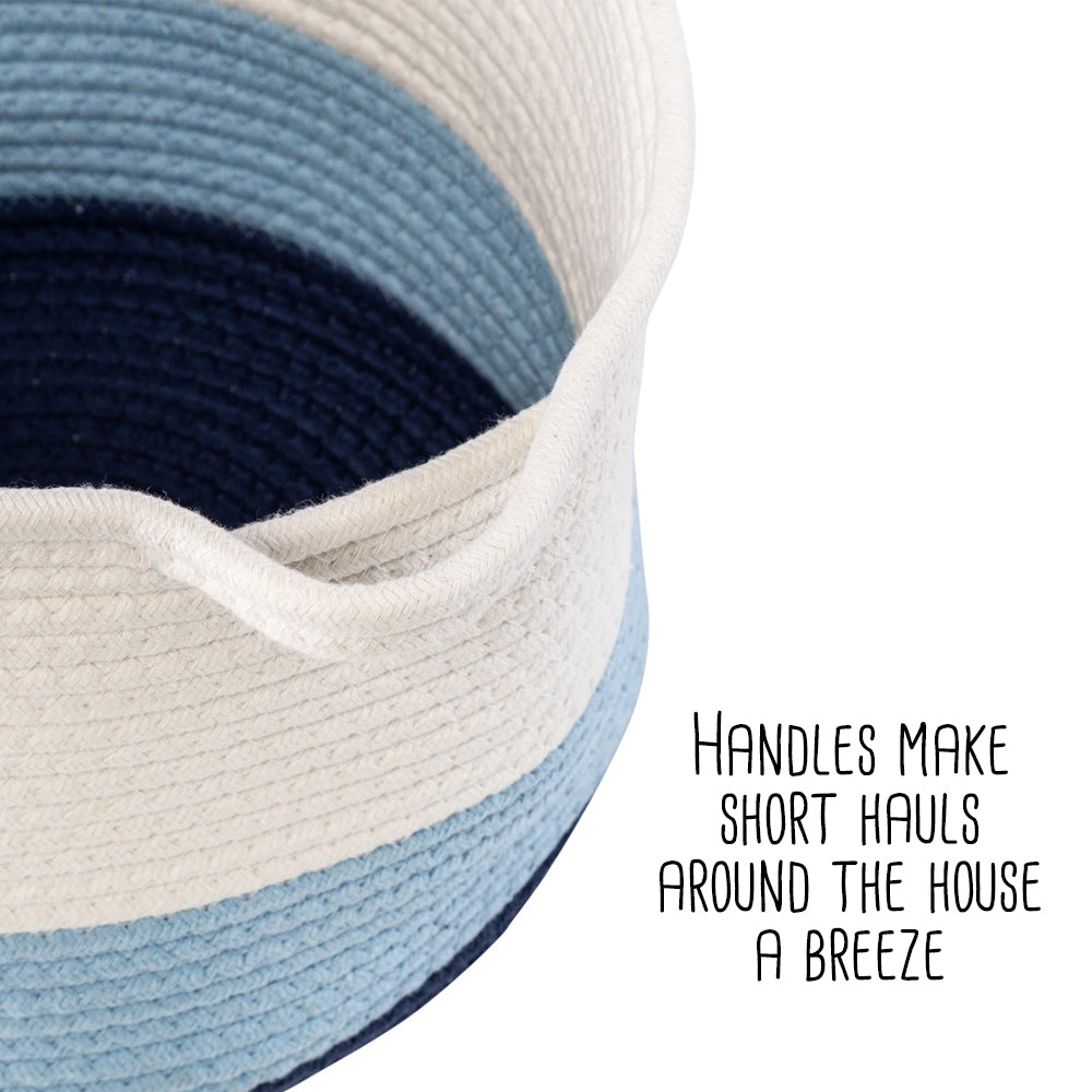blue/white ombré cotton rope nesting basket (set of 2) blue/white ombré cotton rope nesting basket (set of 2)
