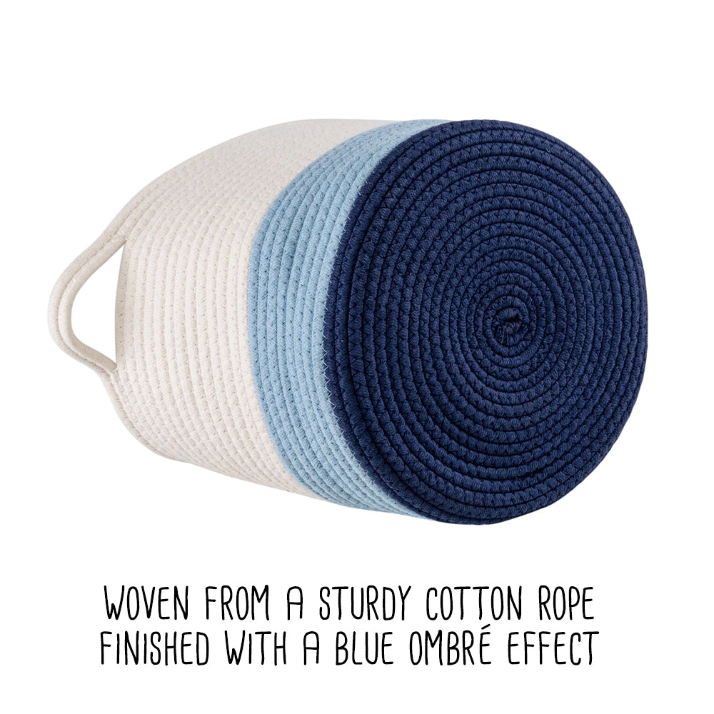 blue/white ombré cotton rope nesting basket (set of 2) blue/white ombré cotton rope nesting basket (set of 2)