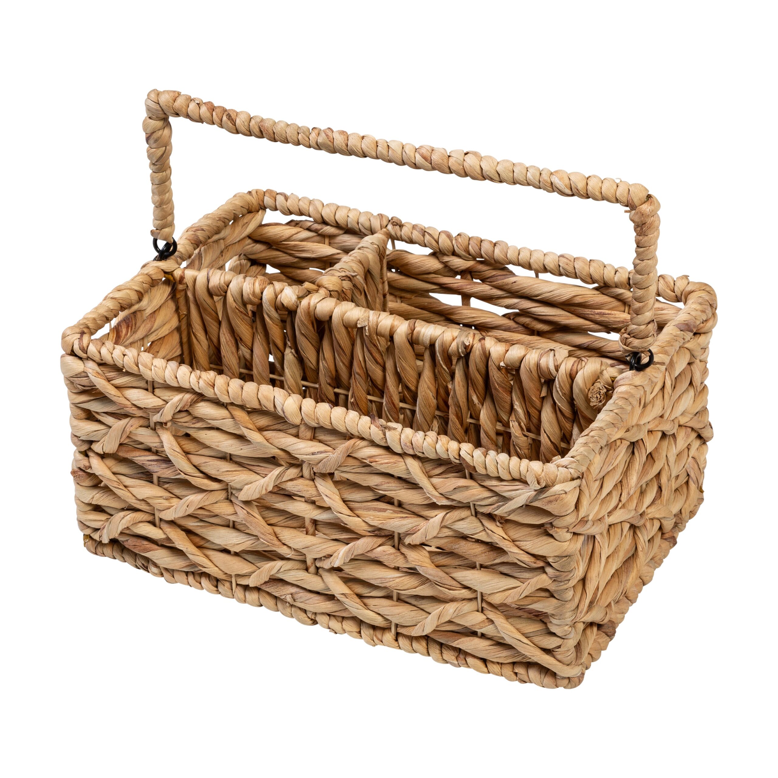 natural wicker multi use 3 compartment basket caddy with handle natural wicker multi use 3 compartment basket caddy with handle