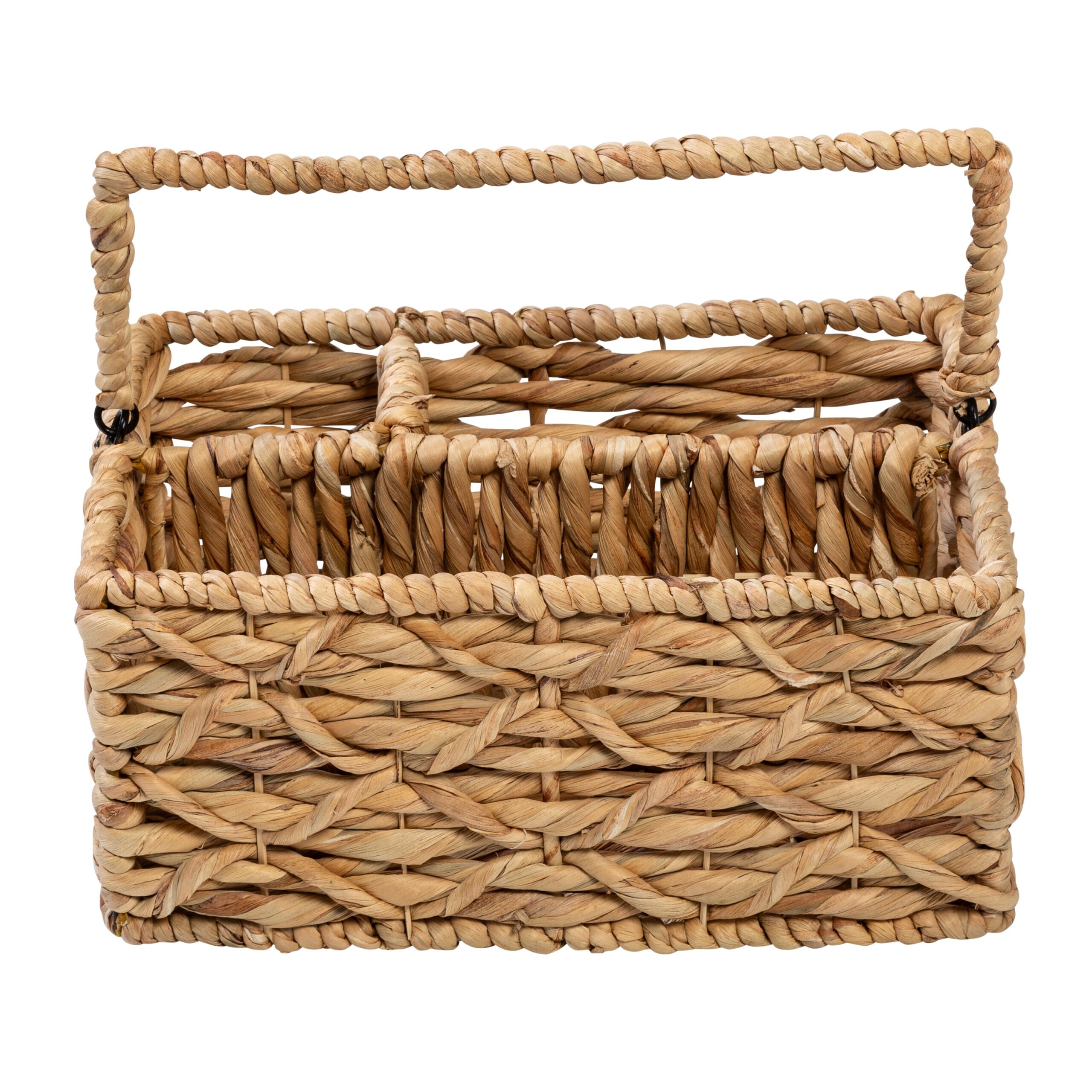 natural wicker multi use 3 compartment basket caddy with handle natural wicker multi use 3 compartment basket caddy with handle