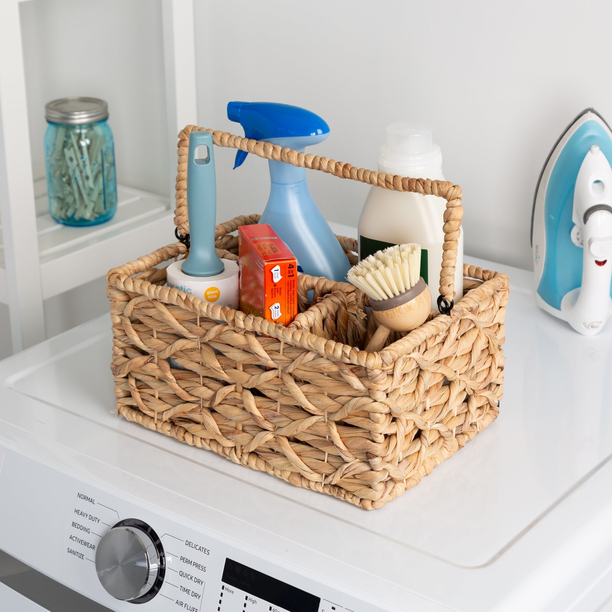 natural wicker multi use 3 compartment basket caddy with handle natural wicker multi use 3 compartment basket caddy with handle