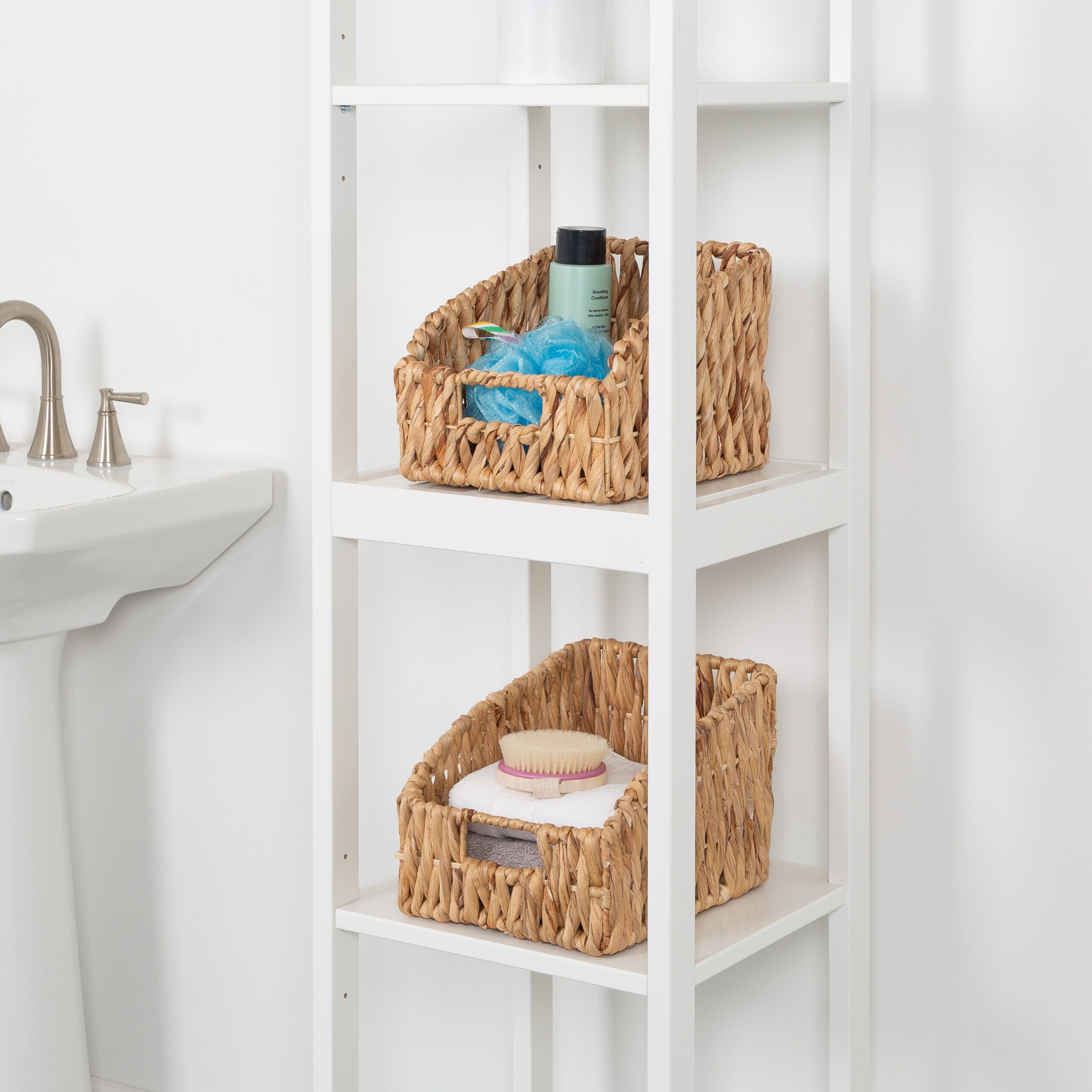 natural wicker open storage baskets (set of 2) natural wicker open storage baskets (set of 2)
