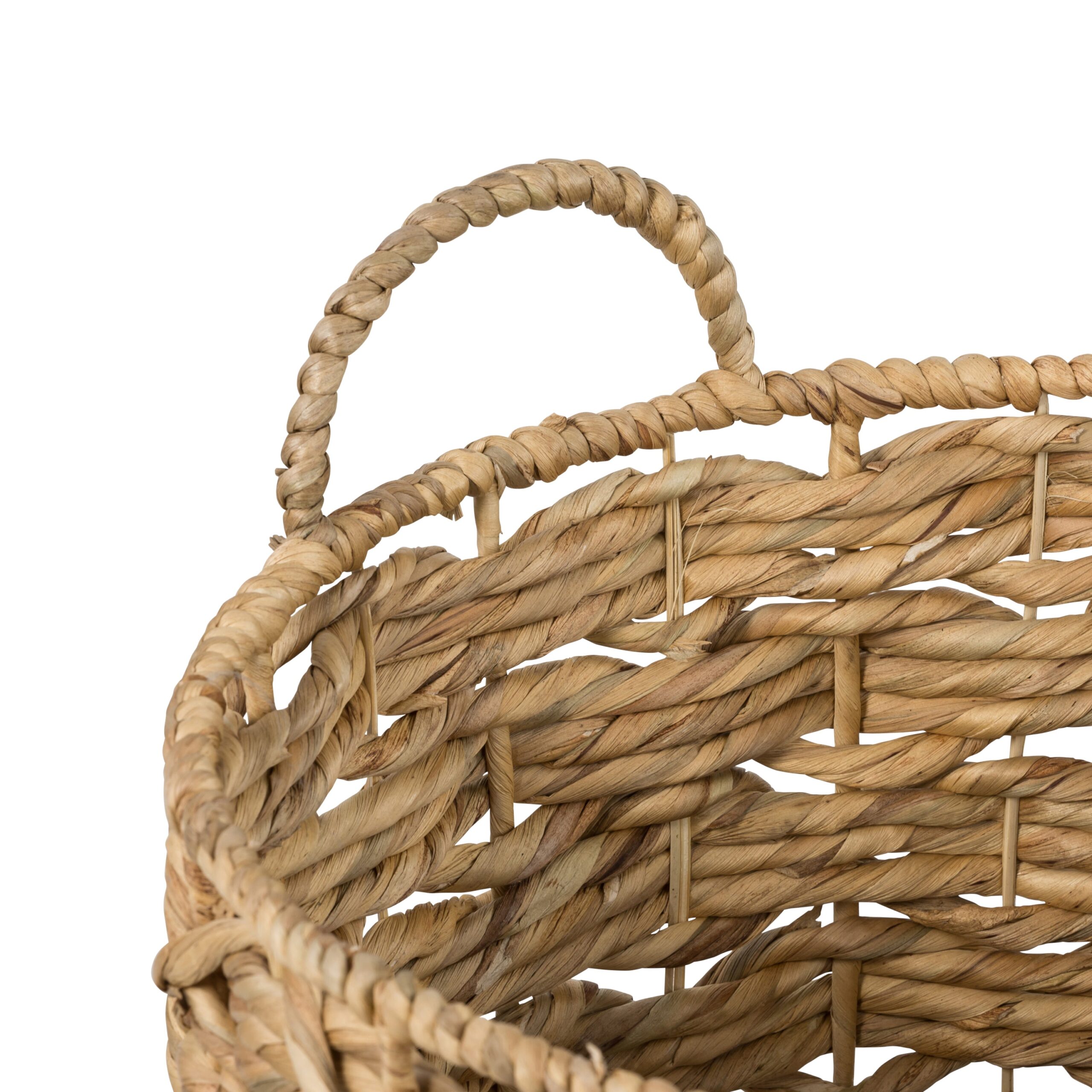 natural round decorative wicker baskets with handles (set of 2) natural round decorative wicker baskets with handles (set of 2)